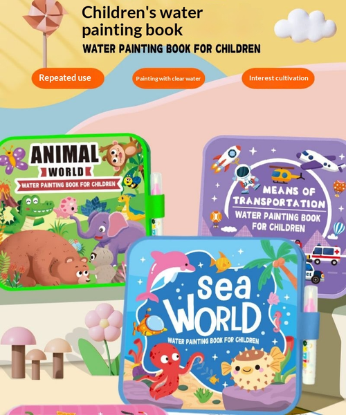 Kids Reusable Water Painting Books: No Mess, No Stress!