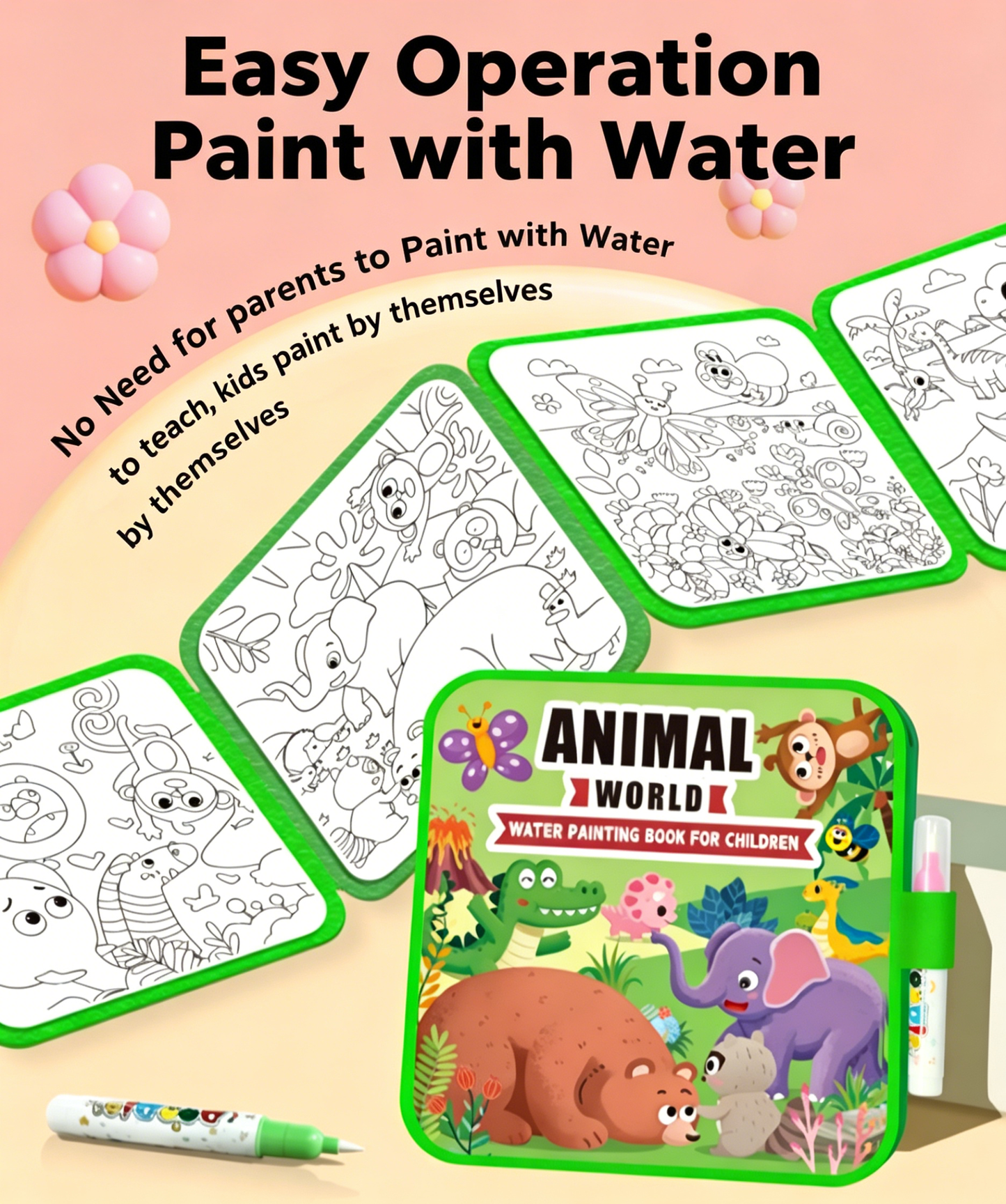 Kids Reusable Water Painting Books: No Mess, No Stress!