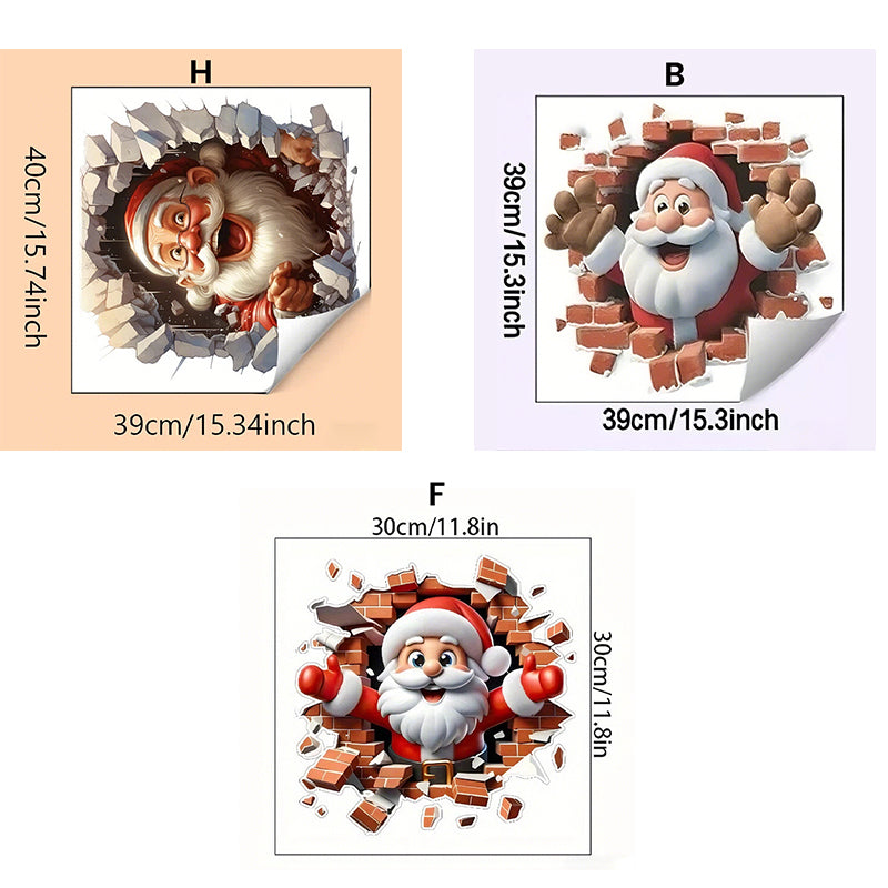 "Santa's Breaking In!" Christmas Wall Sticker 🎅 Funny Holiday Decor for Home 🎄