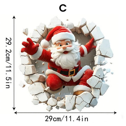 "Santa's Breaking In!" Christmas Wall Sticker 🎅 Funny Holiday Decor for Home 🎄