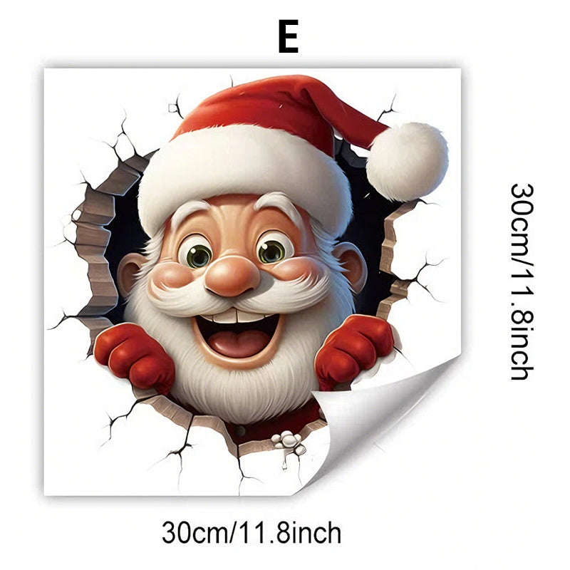 "Santa's Breaking In!" Christmas Wall Sticker 🎅 Funny Holiday Decor for Home 🎄
