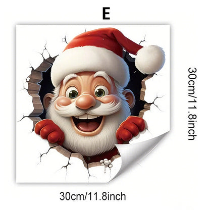 "Santa's Breaking In!" Christmas Wall Sticker 🎅 Funny Holiday Decor for Home 🎄