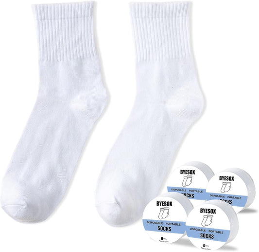 12 Pairs Disposable Socks for Travel, Single-use Compressed Socks Good for On-the-Go