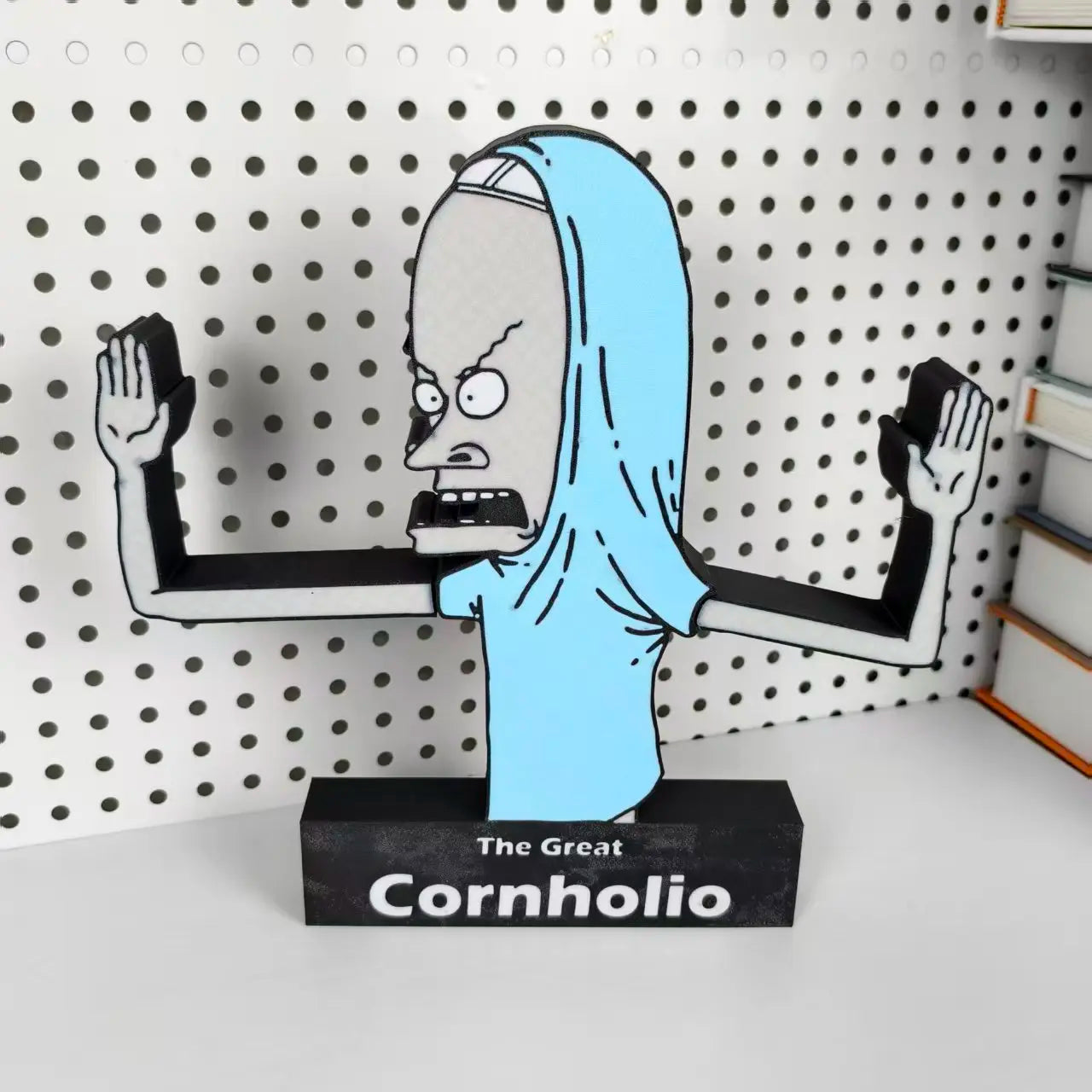Cornholio Toilet Paper Holder with Character Design and The Great Cornholio Label Fun Functional Bathroom Accessory