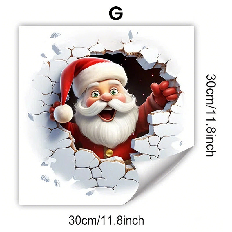 "Santa's Breaking In!" Christmas Wall Sticker 🎅 Funny Holiday Decor for Home 🎄