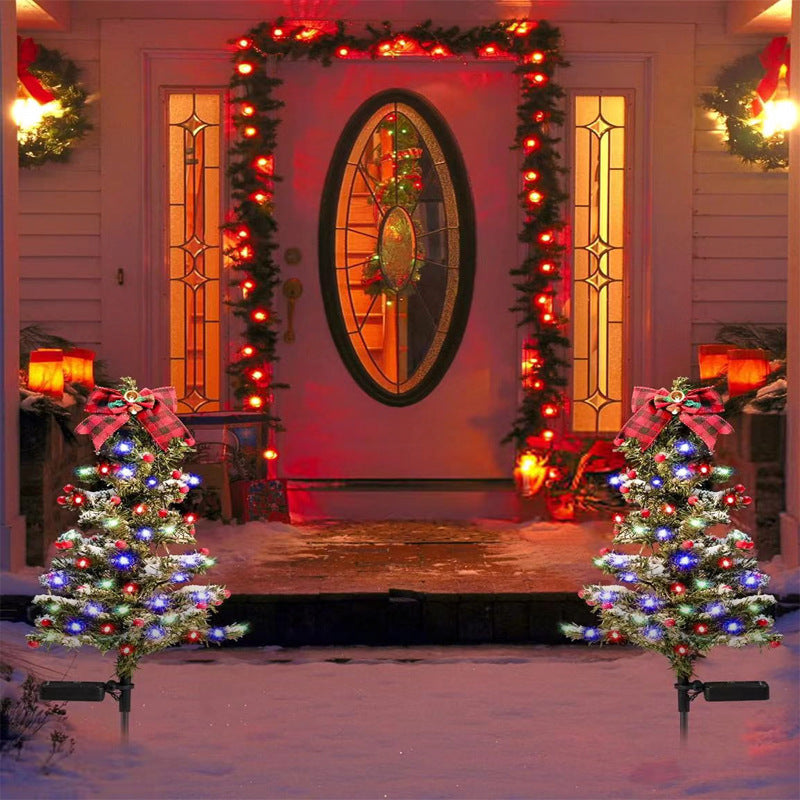 Solar Christmas tree lights holiday decorations, outdoor courtyards, gardens, lawns, small path lights, atmosphere lights