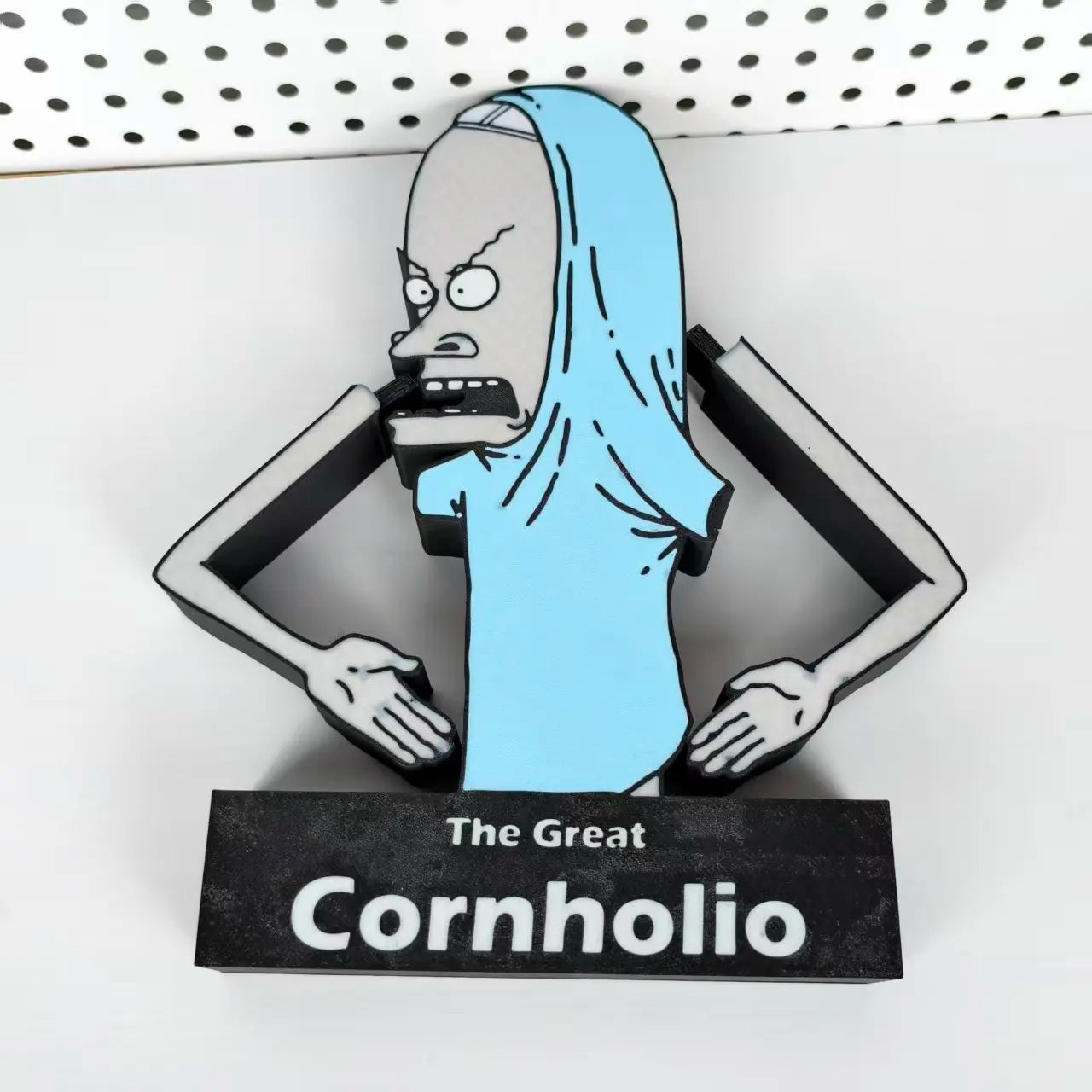 Cornholio Toilet Paper Holder with Character Design and The Great Cornholio Label Fun Functional Bathroom Accessory