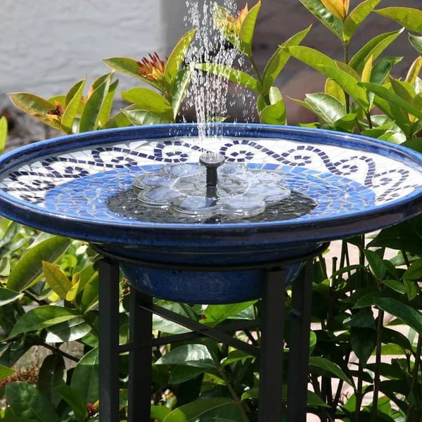 🎁☀️Solar Fountain, Solar Powered Bird Bath Fountain Pump with 4 Nozzles 1.4W Solar Panel Kit Water Pump, Outdoor Watering Submersible Pump for Pond, Pool, Garden, Fish Tank🌊✨